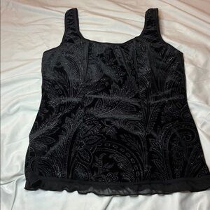 Cocomo Vintage Women’s Elegant Black Sparkly Tank Top Size Large